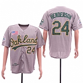 Athletics 24 Rickey Henderson Gray 1989  World Series Jersey Sguo,baseball caps,new era cap wholesale,wholesale hats